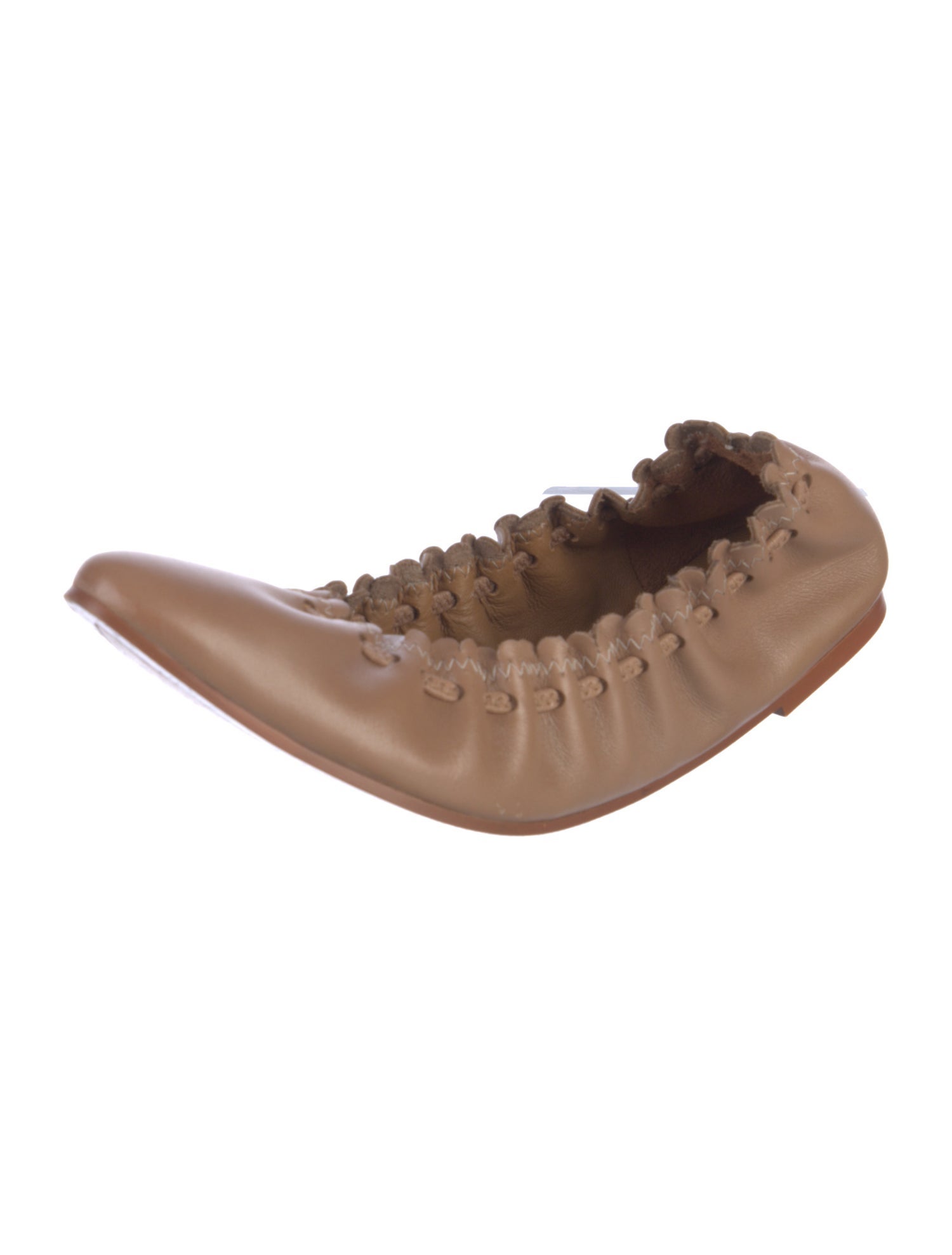 Chloé Leather Scalloped Accent Ballet Flats