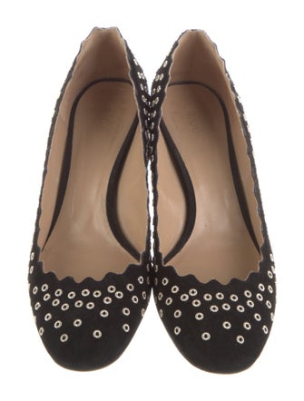 Chloé Suede Colorblock Pattern Pumps