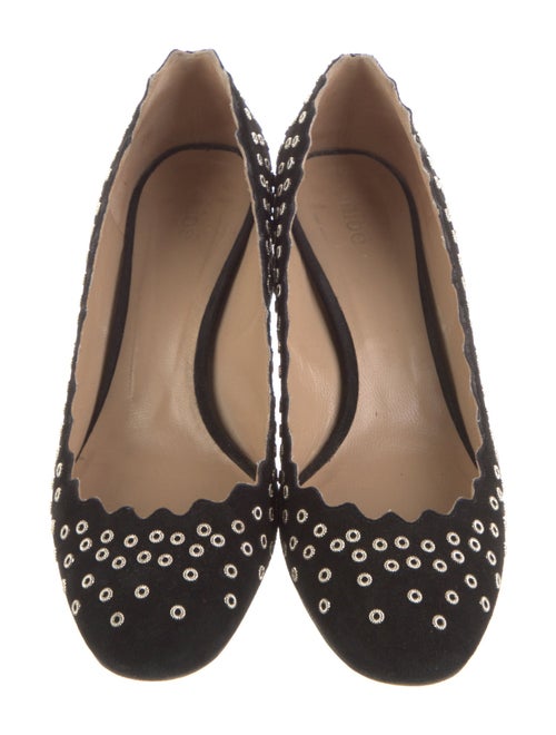 Chloé Suede Colorblock Pattern Pumps