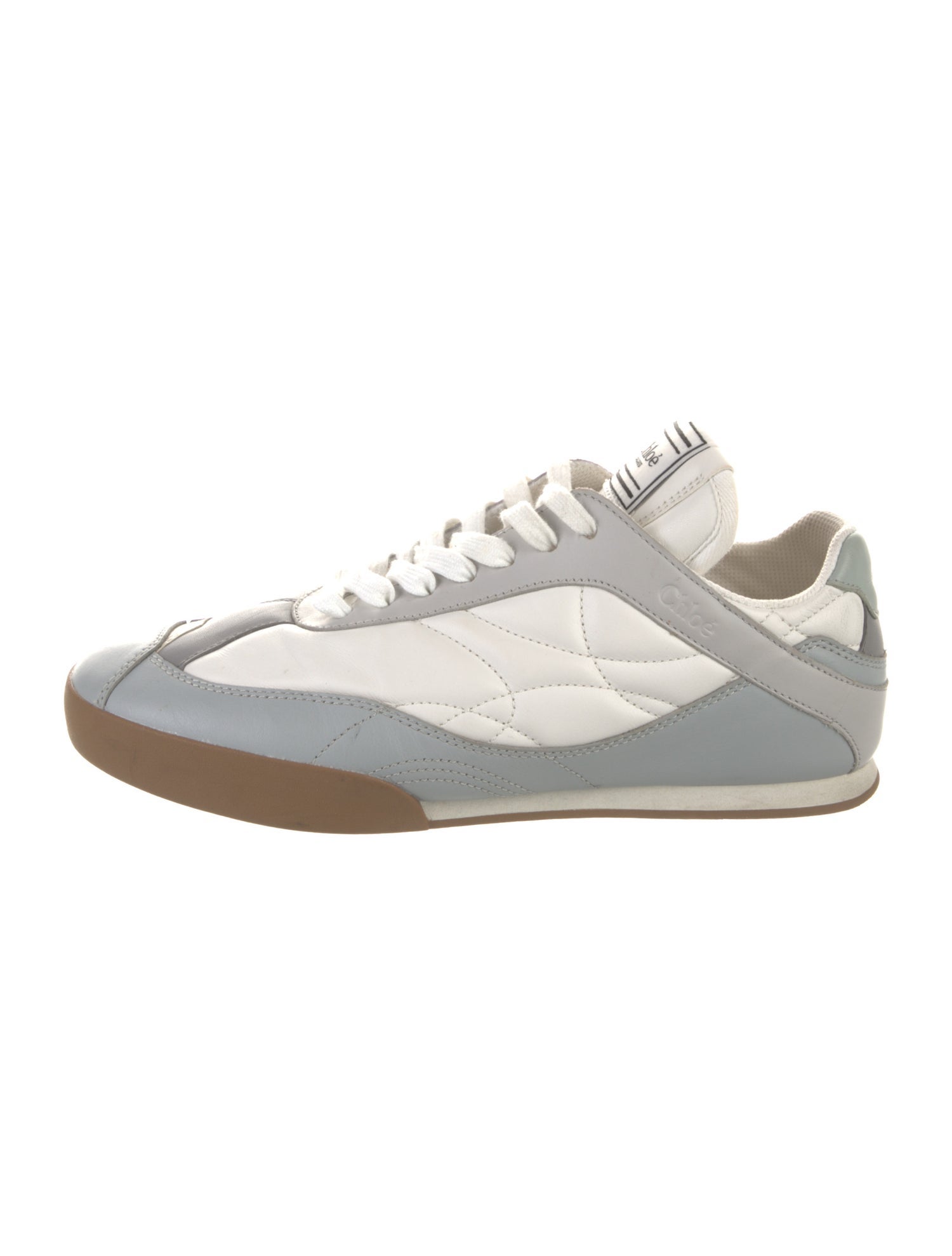 Chloé Leather Colorblock Pattern Sneakers