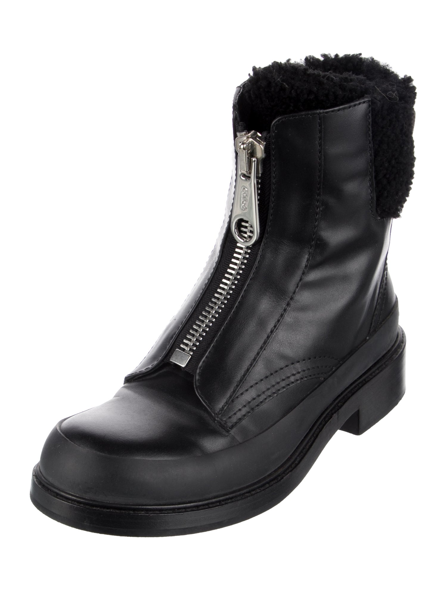 Chloé Leather Combat Boots