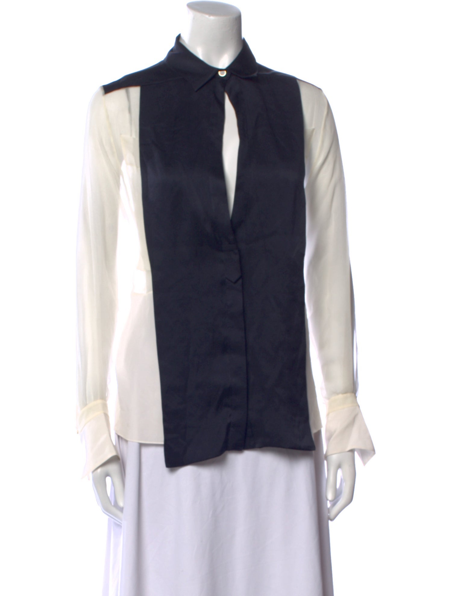 Chloé Silk Long Sleeve Button-Up Top