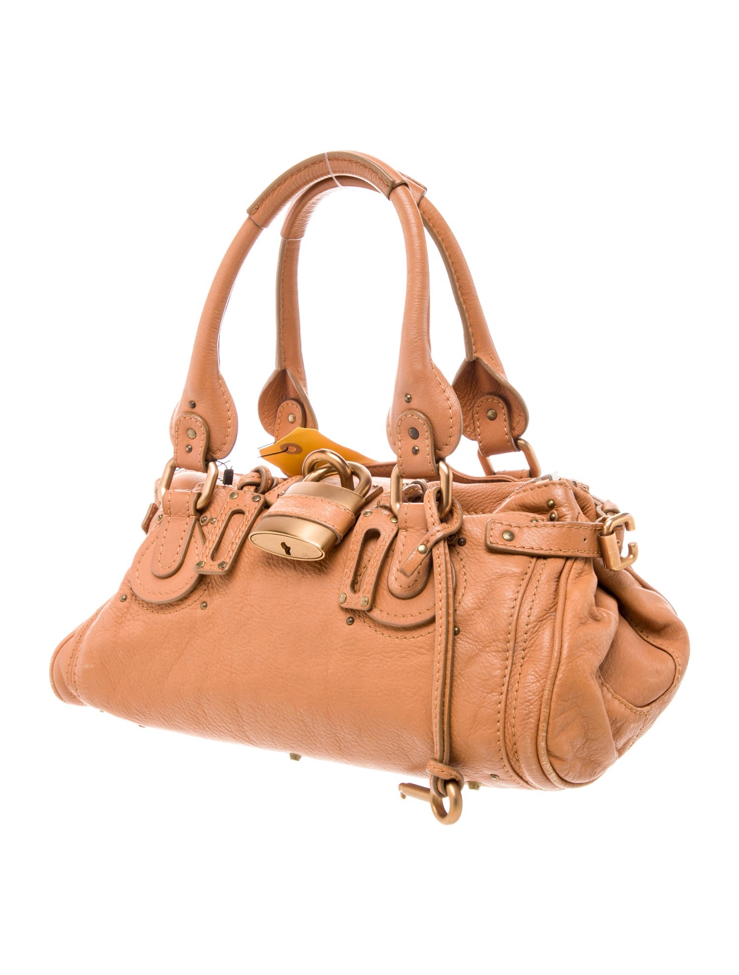 Chloé Leather Paddington Padlock Shoulder Bag in Leather