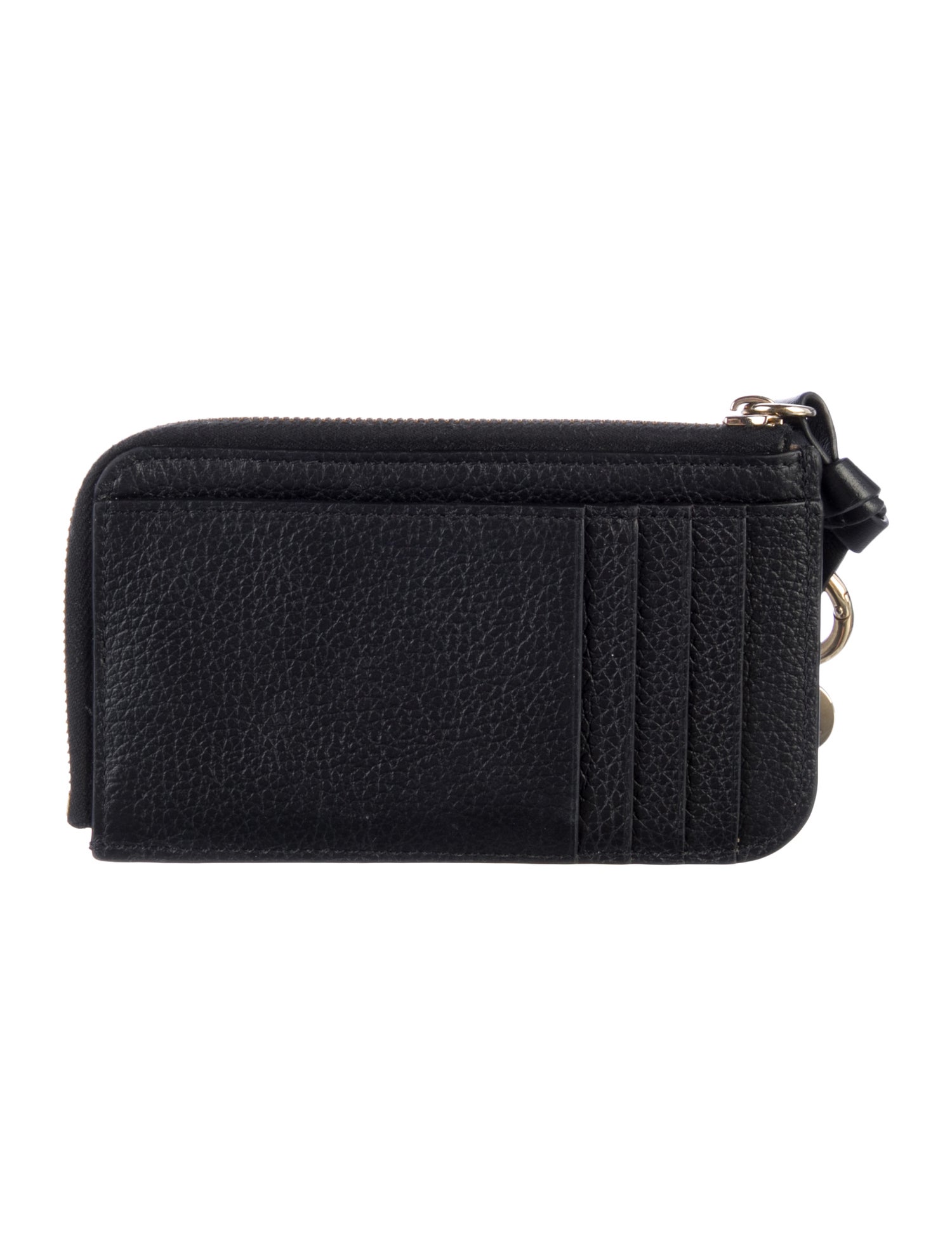 Chloé black leather wallet keychain