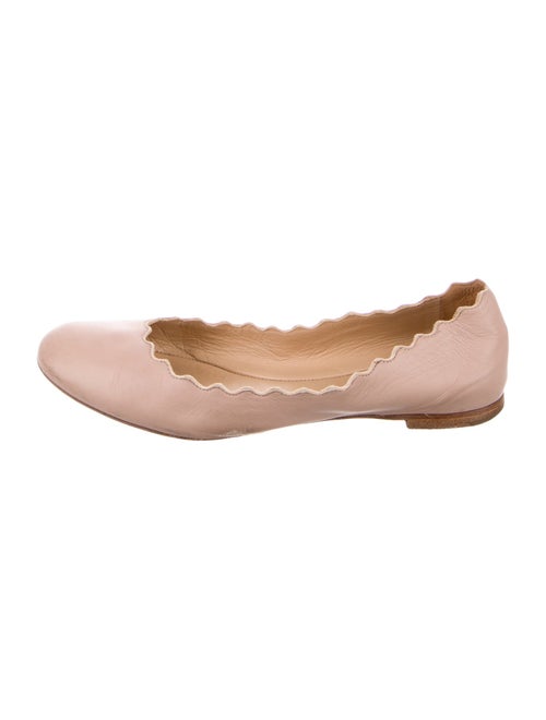 Chloé Leather Scalloped Accent Ballet Flats