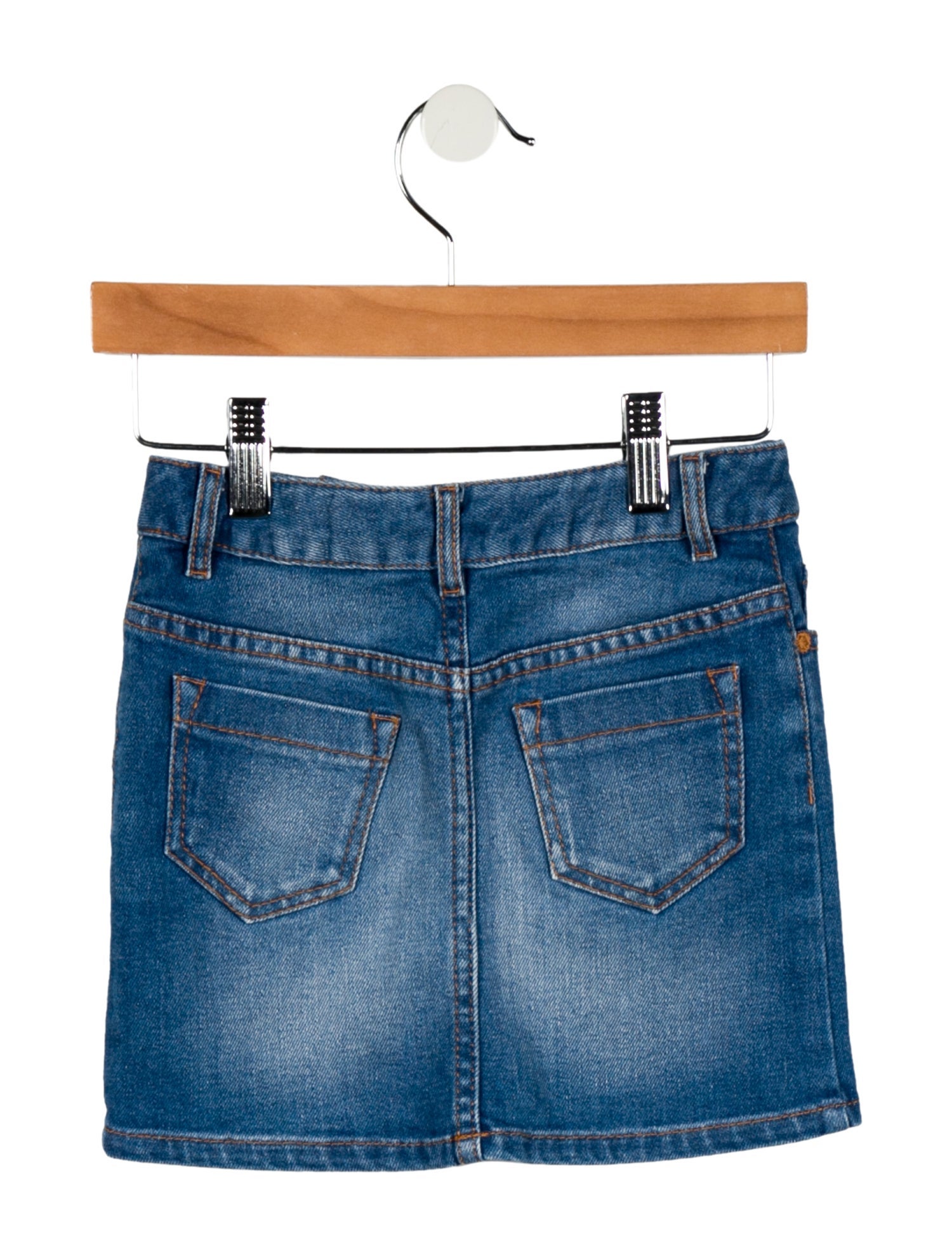 Chloé Toddler Girls' Denim Logo Printed Mini Skirt