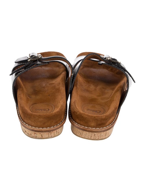 Chloé Leather Colorblock Pattern Slides