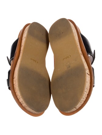 Chloé Leather Colorblock Pattern Slides