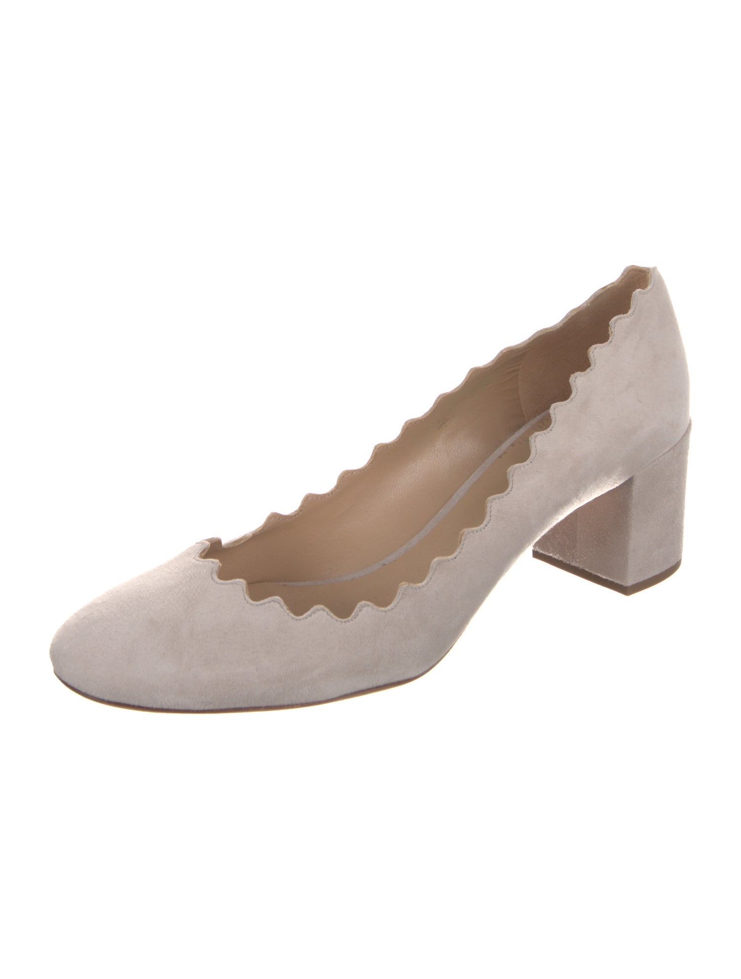 Chloé Suede Scalloped Accent Pumps