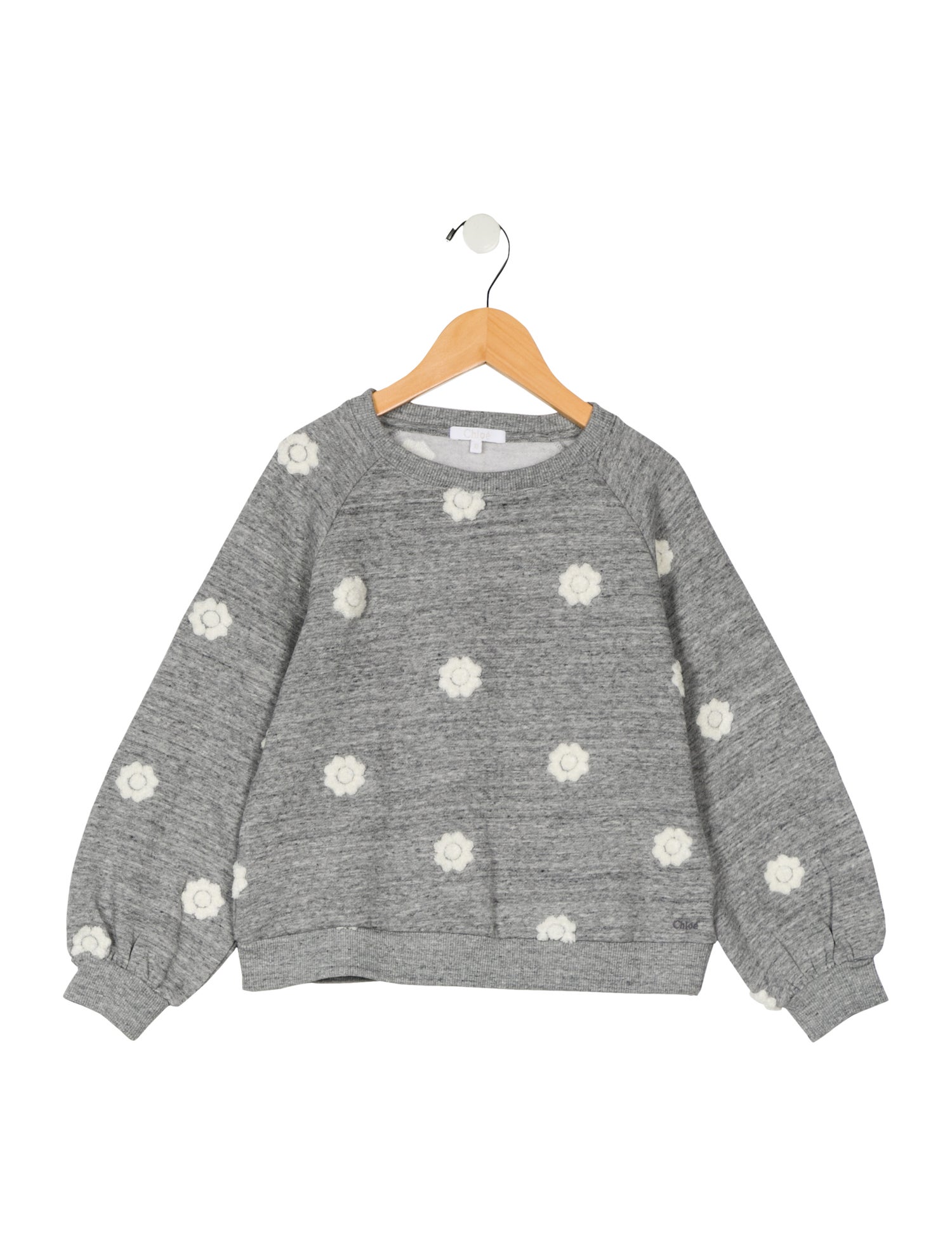 Chloé toddler girls grey and white sweater