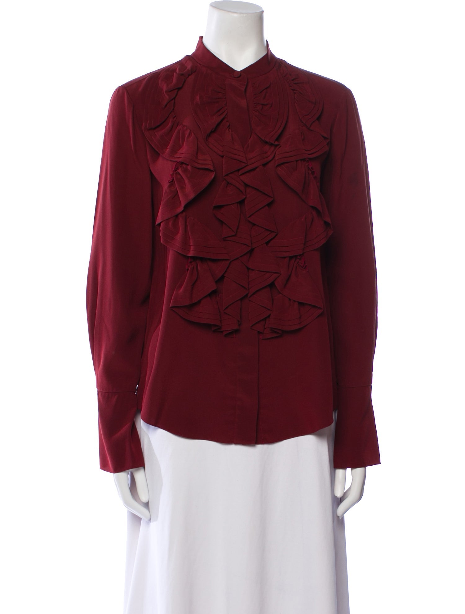 Chloé Silk Mock Neck Blouse