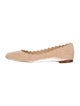 Chloé Suede Scalloped Accent Ballet Flats