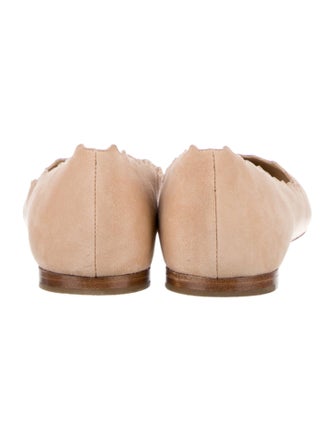 Chloé Suede Scalloped Accent Ballet Flats
