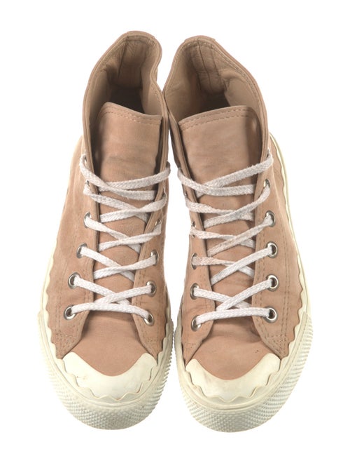 Chloé Suede Scalloped Accent Sneakers