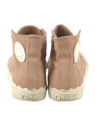 Chloé Suede Scalloped Accent Sneakers