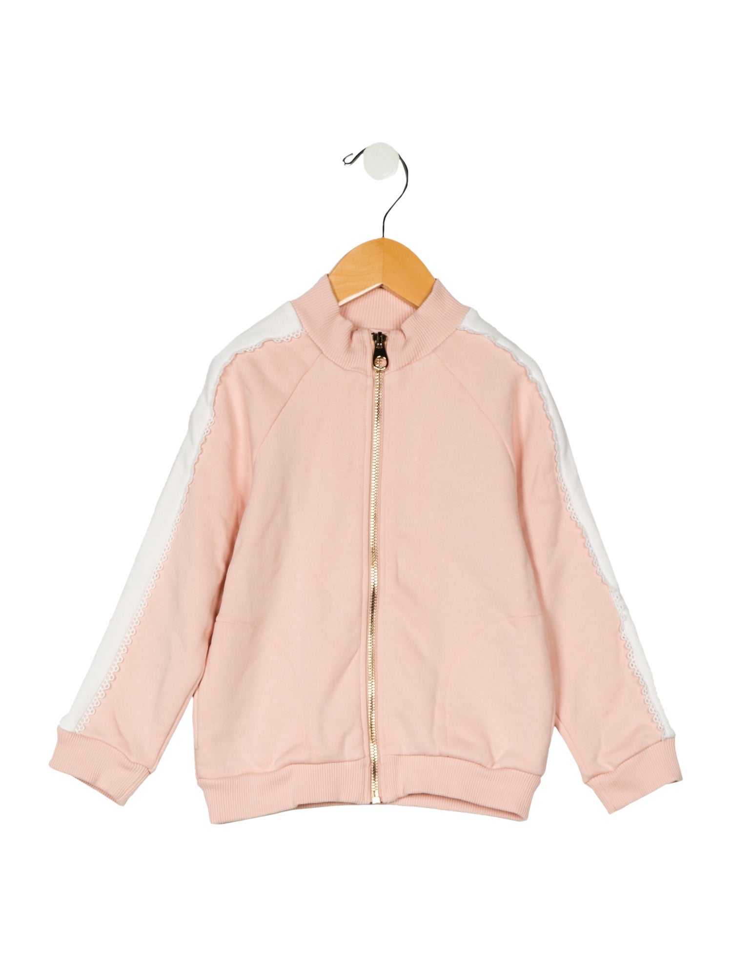 Chloé toddler girls pink and white jacket