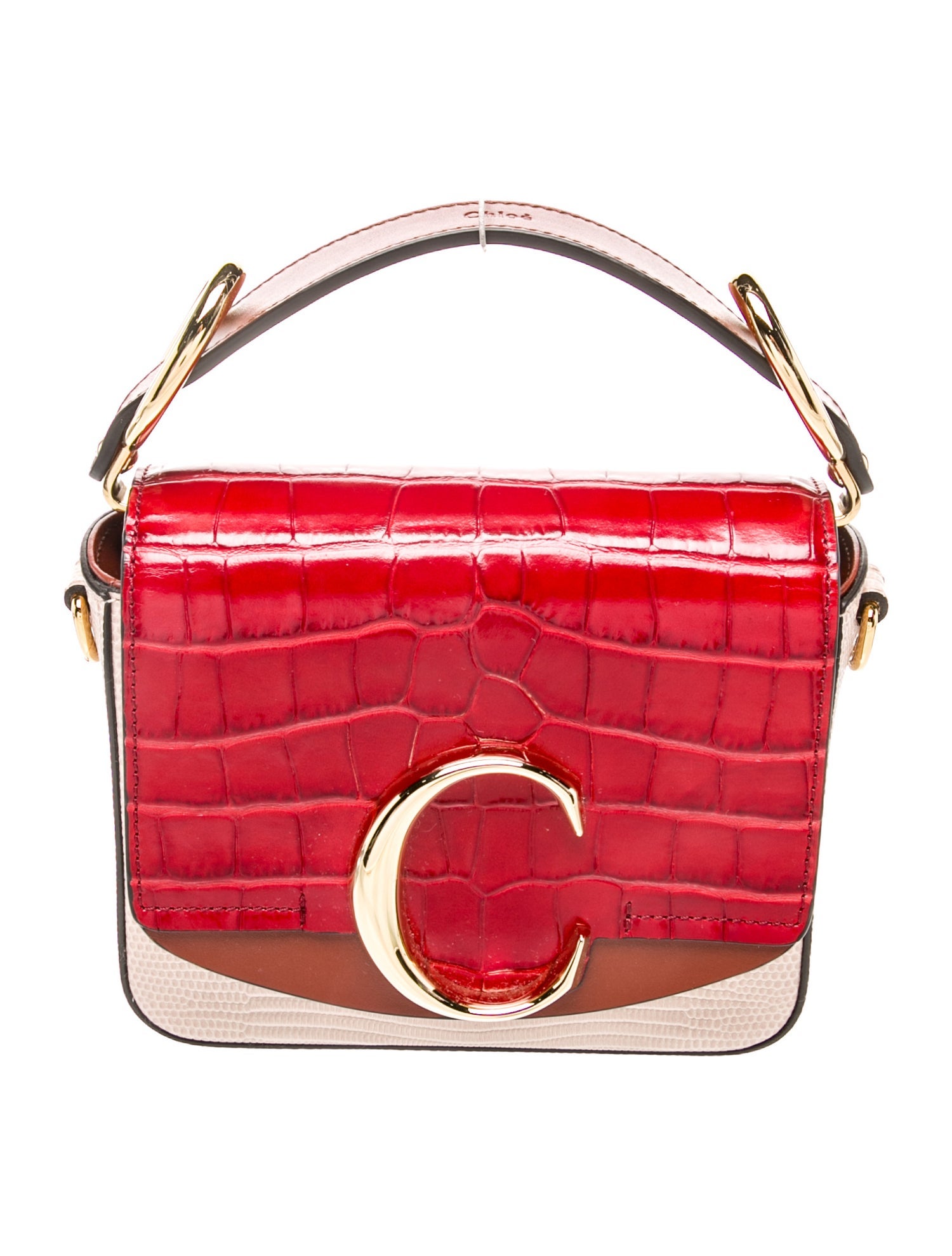 Chloé Embossed Leather Top Handle Bag