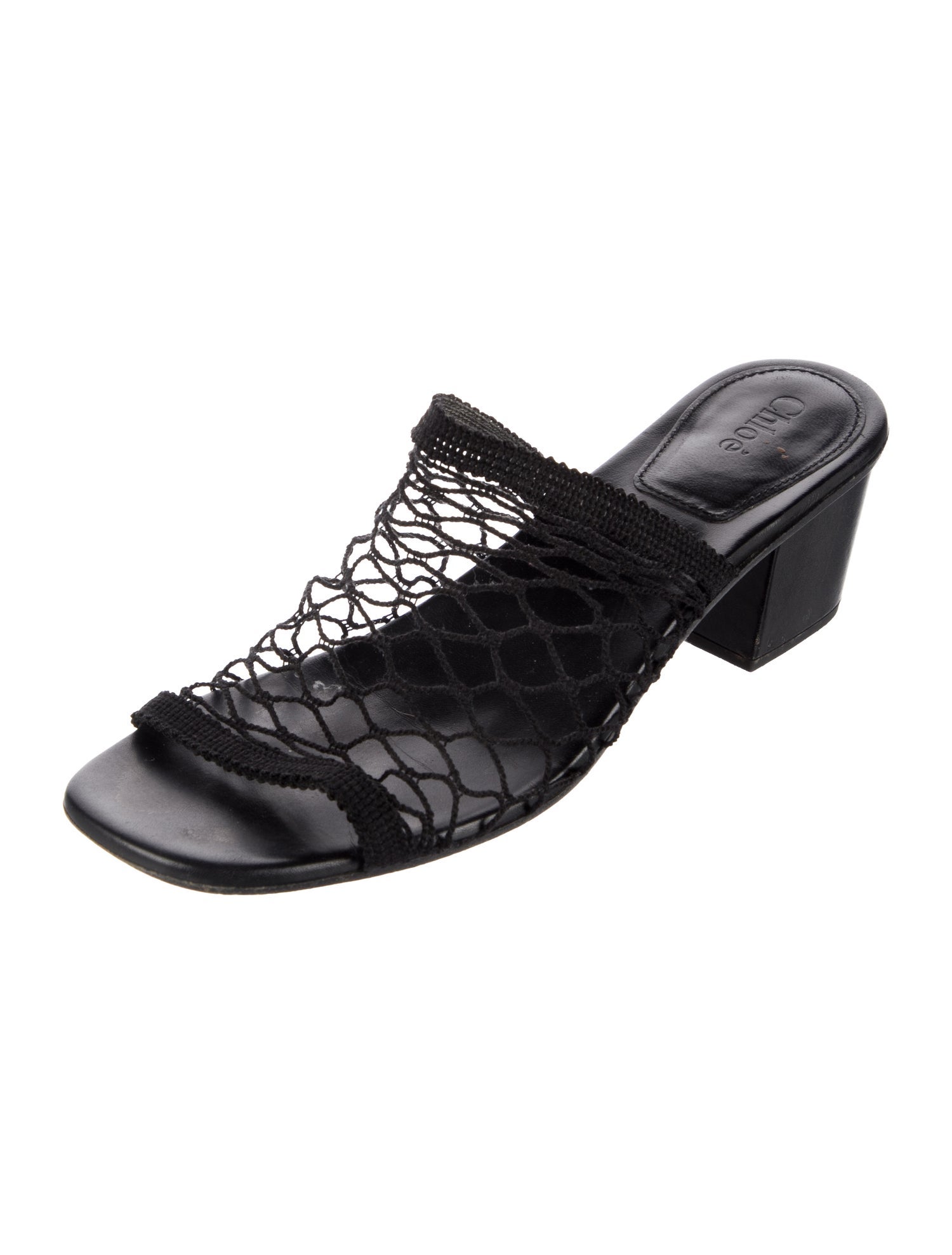 Chloé Crochet Trim Slides