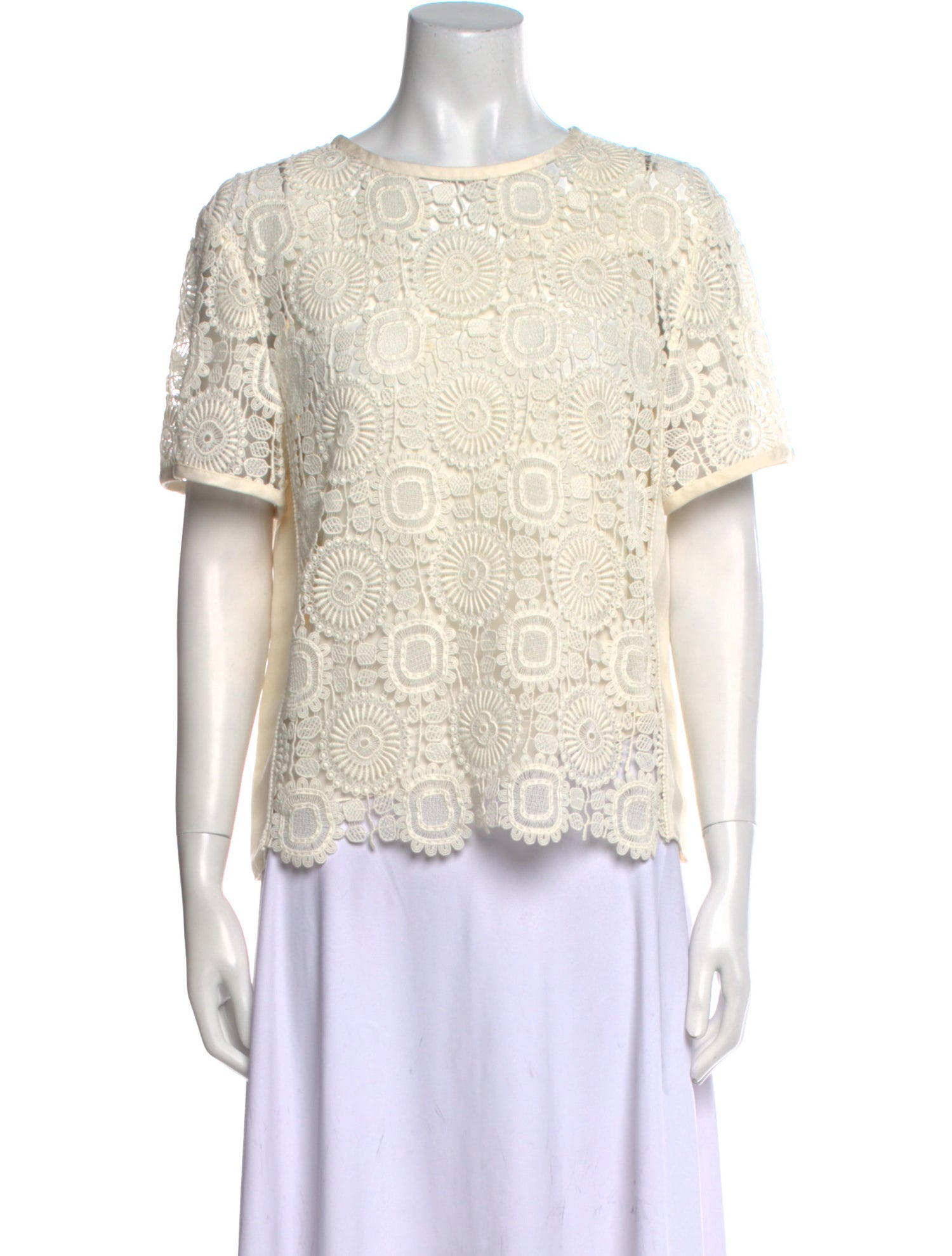 Chloé Crew Neck Short Sleeve Blouse