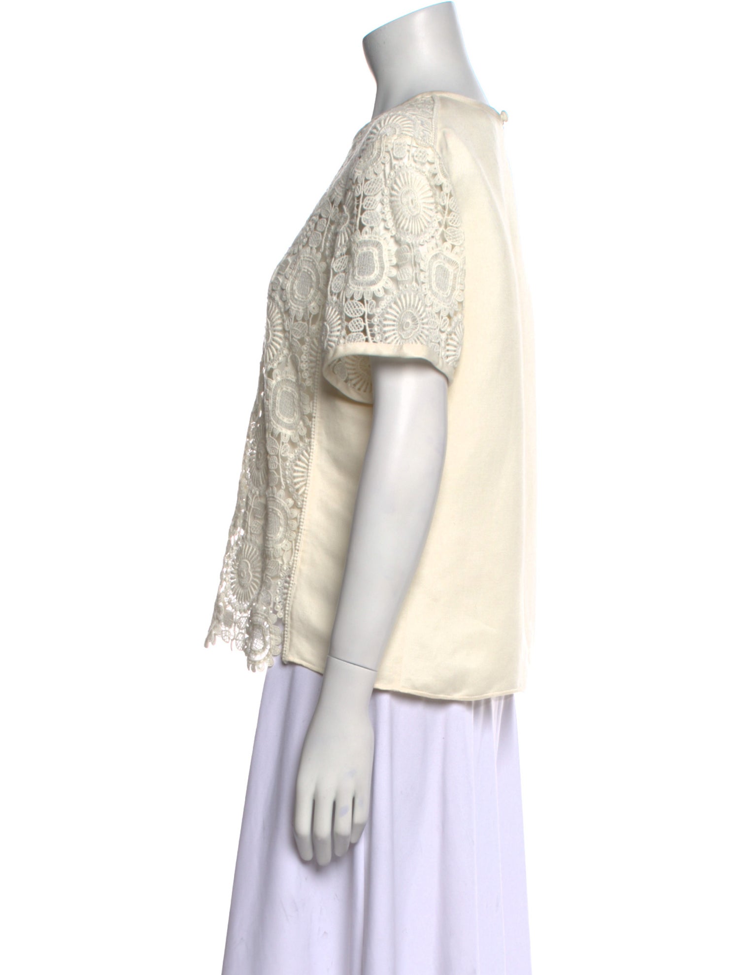 Chloé Crew Neck Short Sleeve Blouse