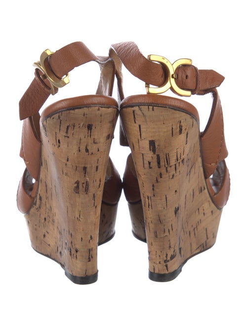 Chloé Leather Cutout Accent Slingback Sandals