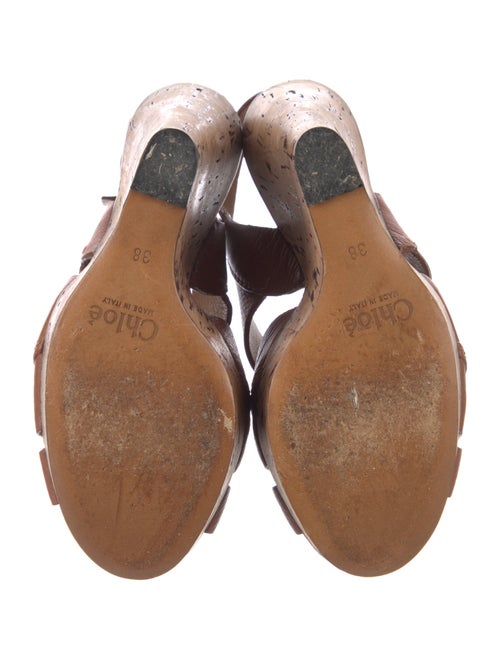 Chloé Leather Cutout Accent Slingback Sandals