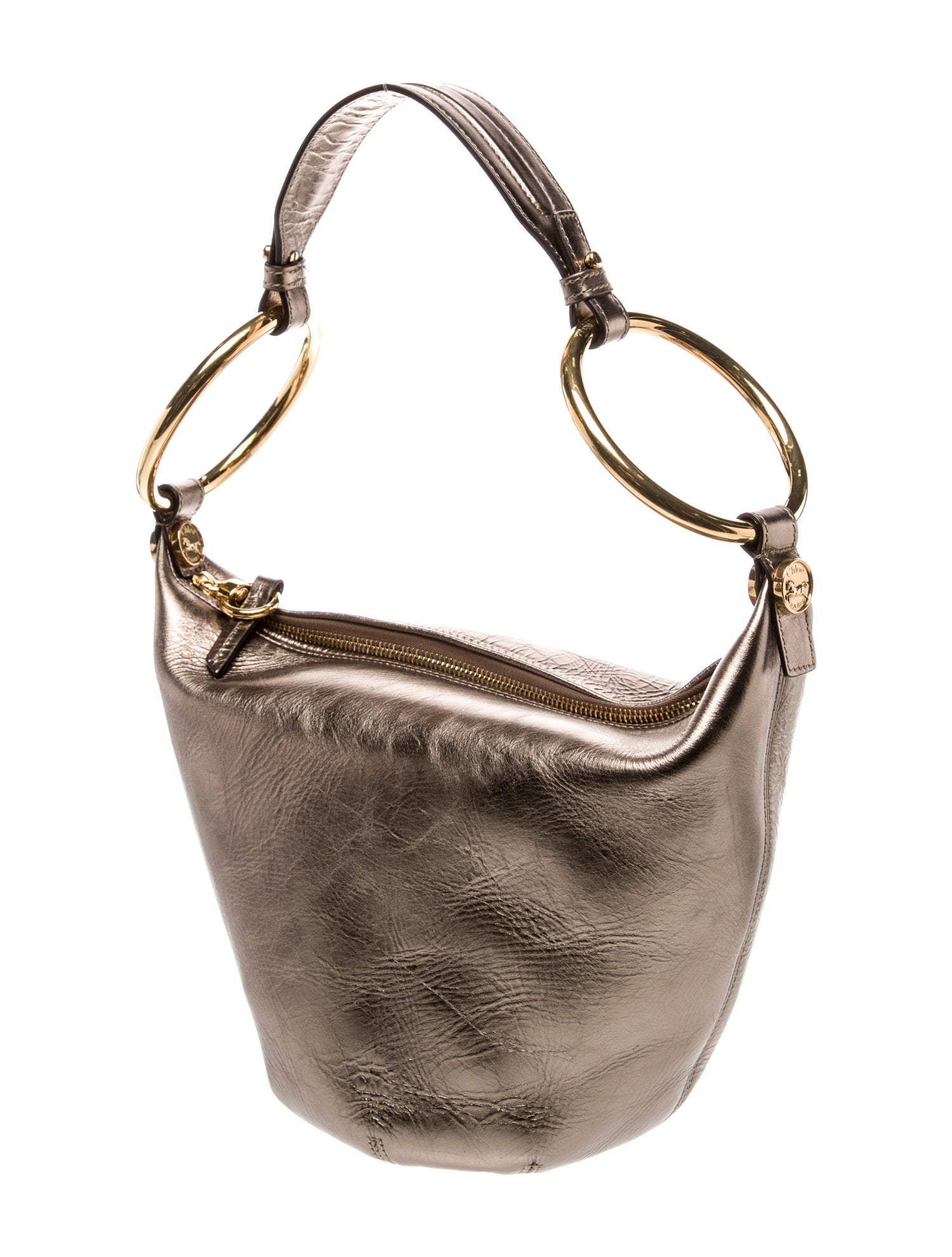 Chloé Leather Chloe Bracelet Metallic Leather Shoulder bag Small