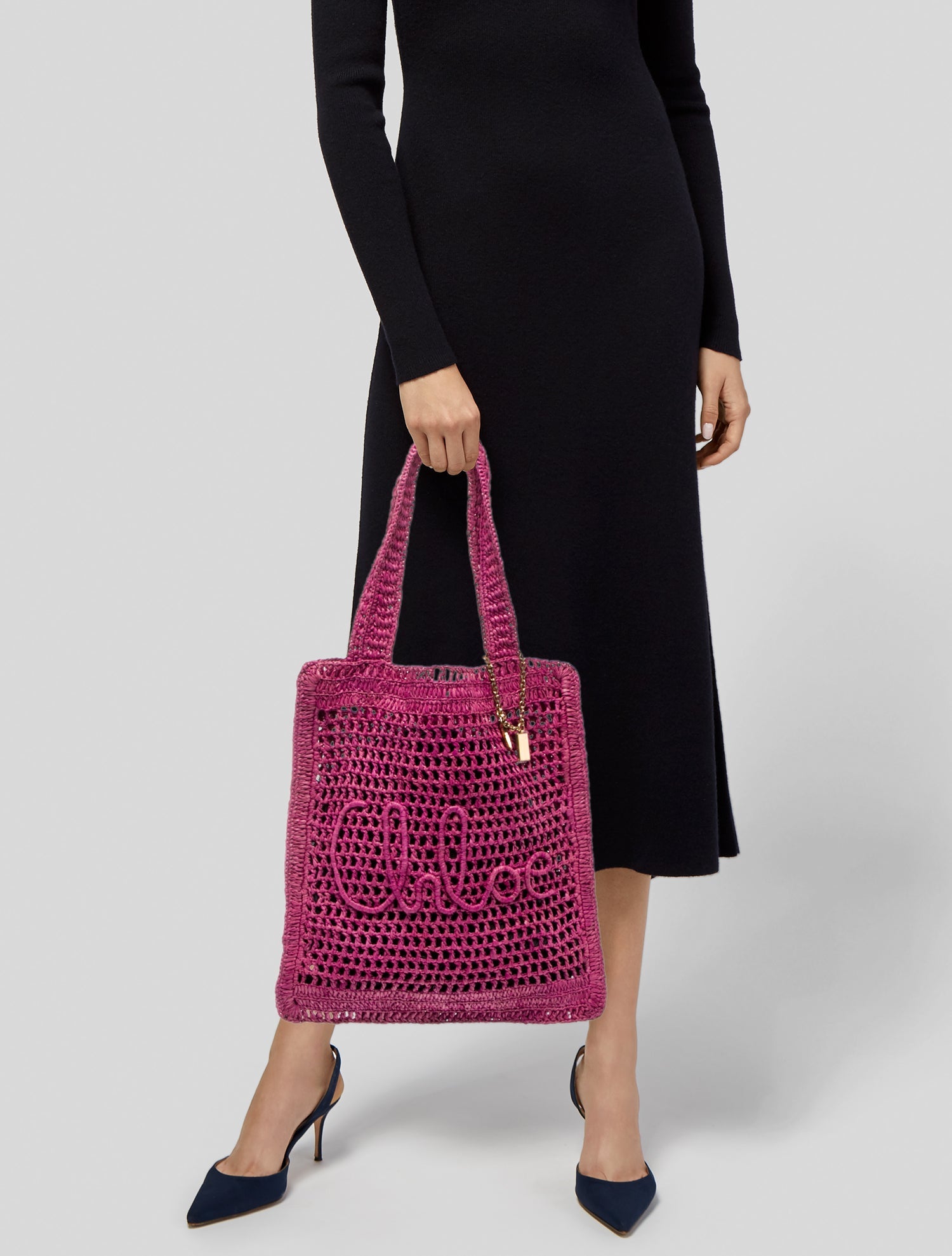 Chloé Raffia Summer Banana Tote Bag