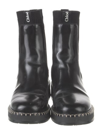 Chloé Leather Whipstitch Trim Chelsea Boots