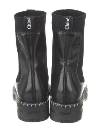 Chloé Leather Whipstitch Trim Chelsea Boots