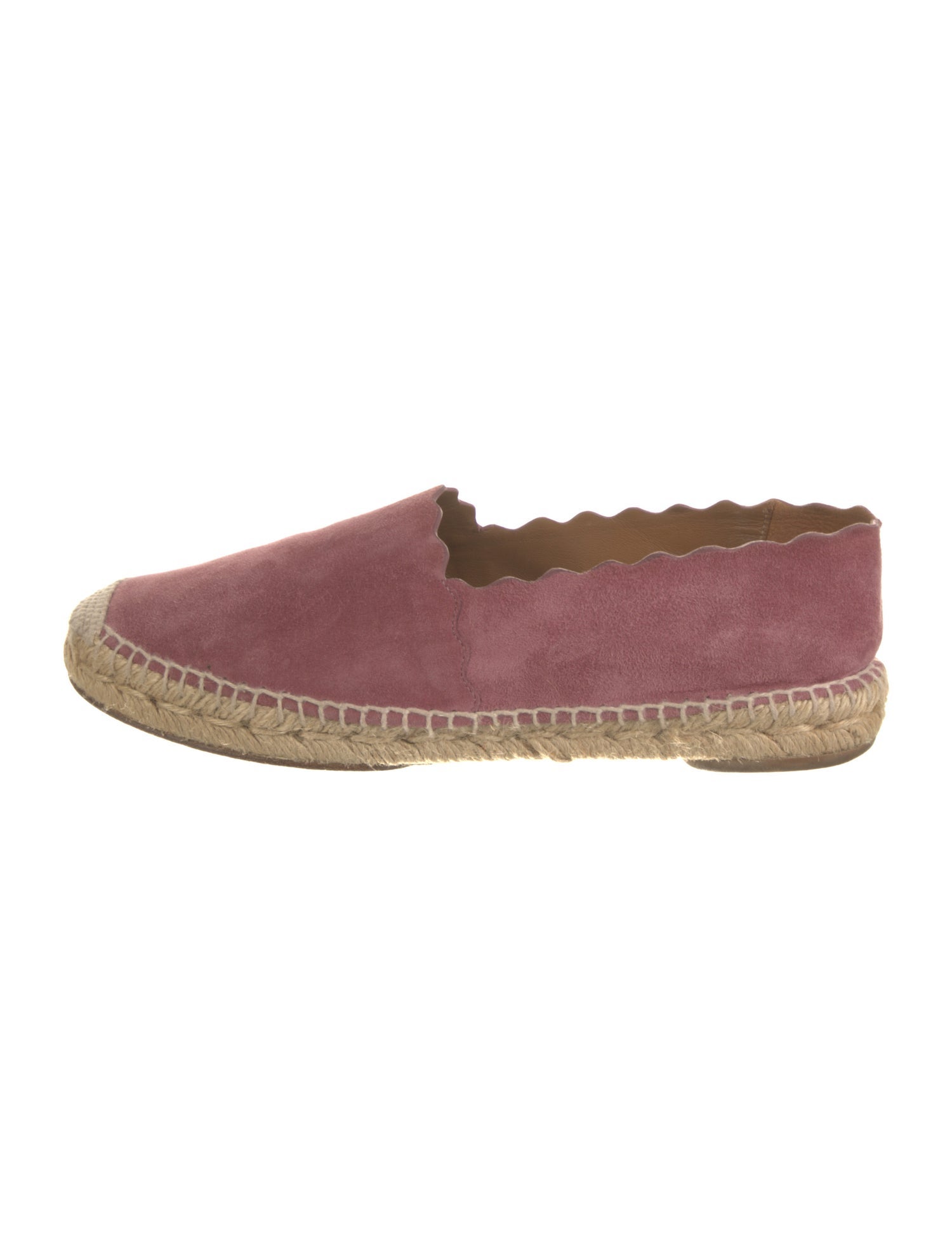 Chloé Suede Scalloped Accent Espadrilles
