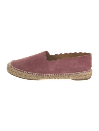 Chloé Suede Scalloped Accent Espadrilles