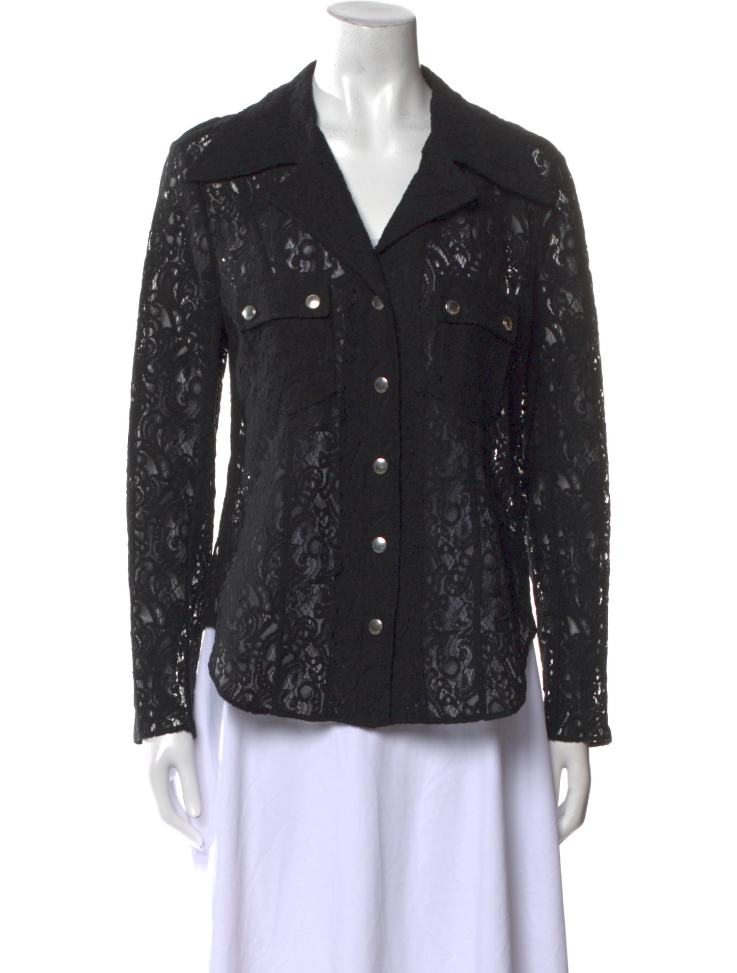 Chloé Lace Pattern Long Sleeve Button-Up Top w/ Tags