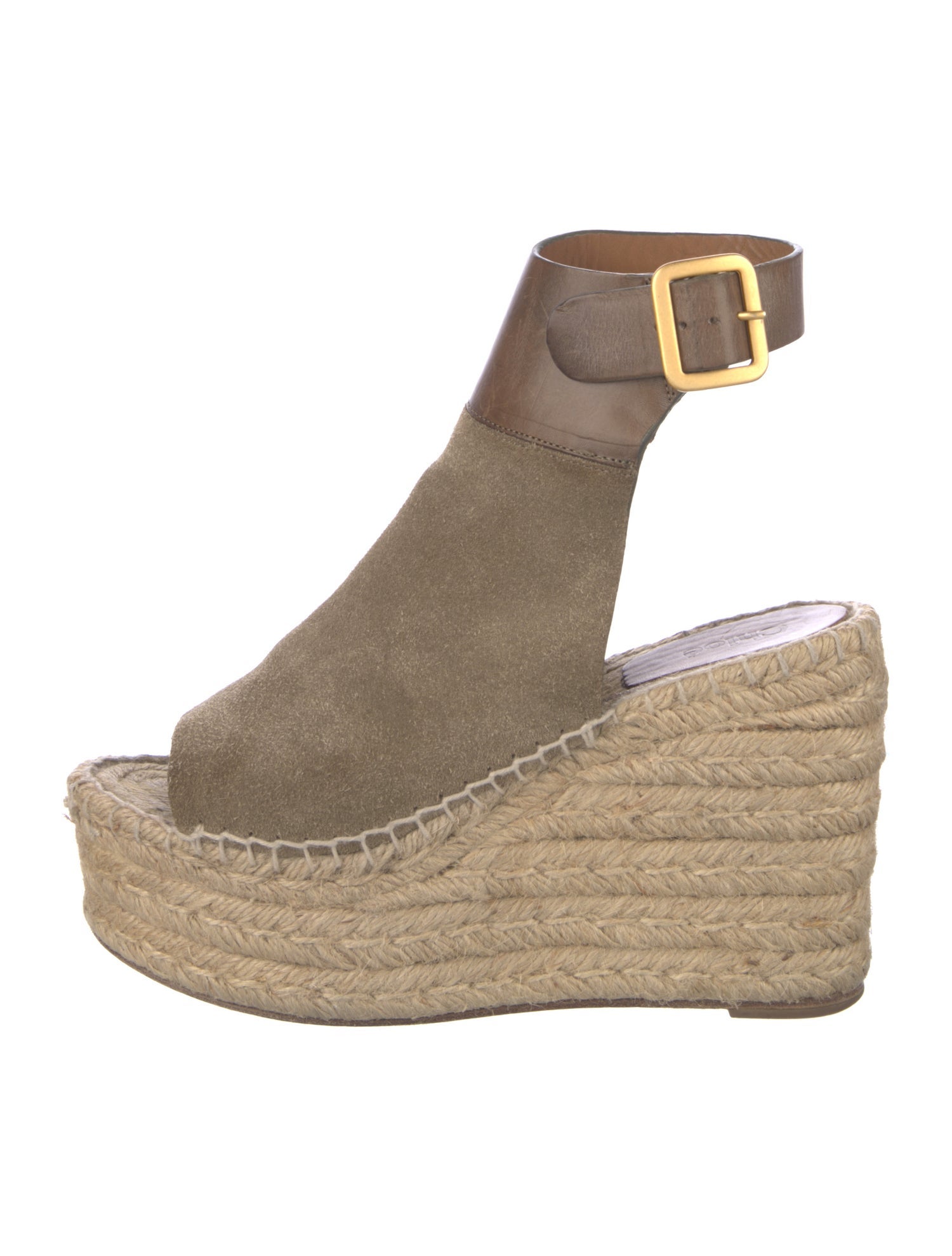 Chloé Suede Braided Accents Espadrilles