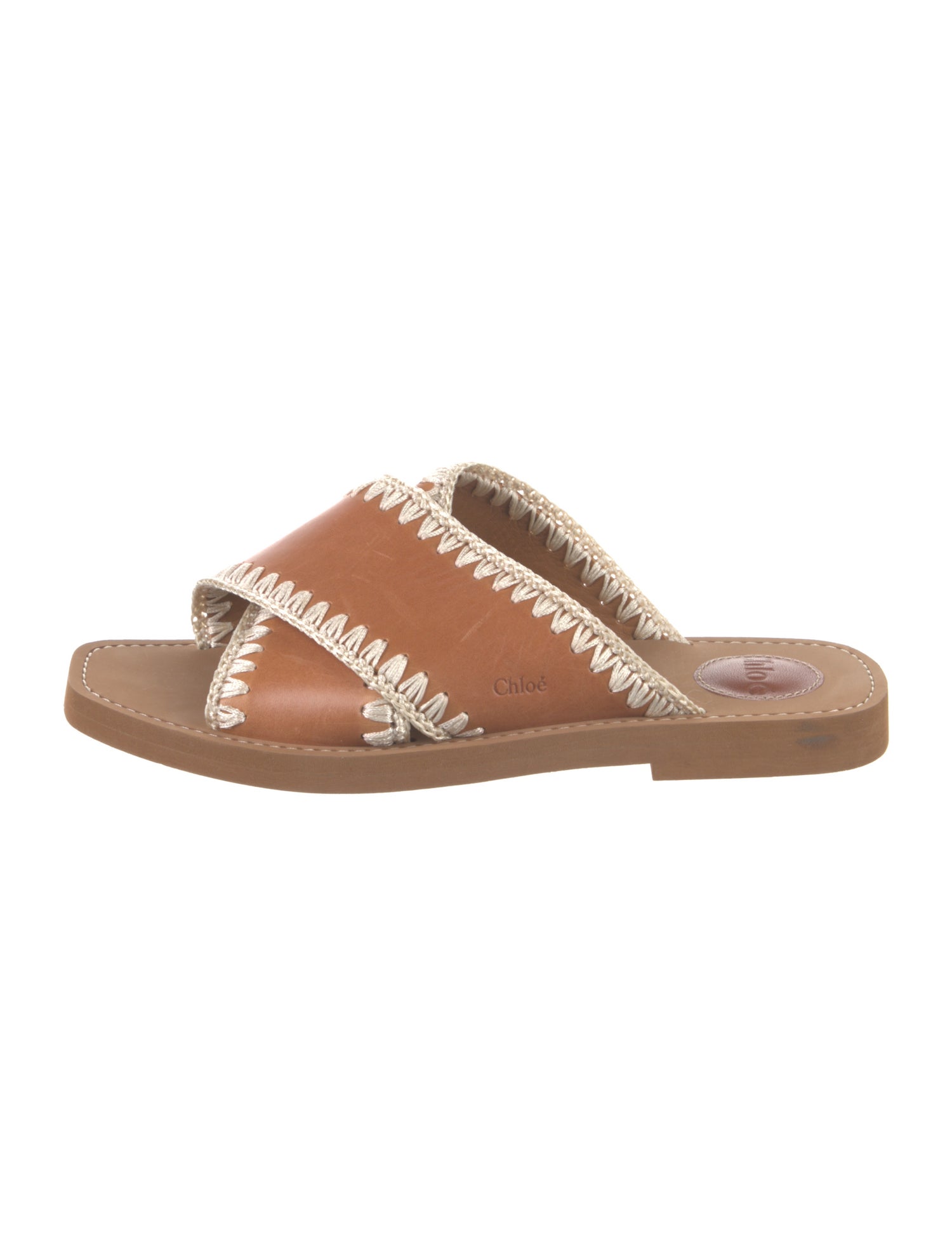 Chloé Leather Printed Slides