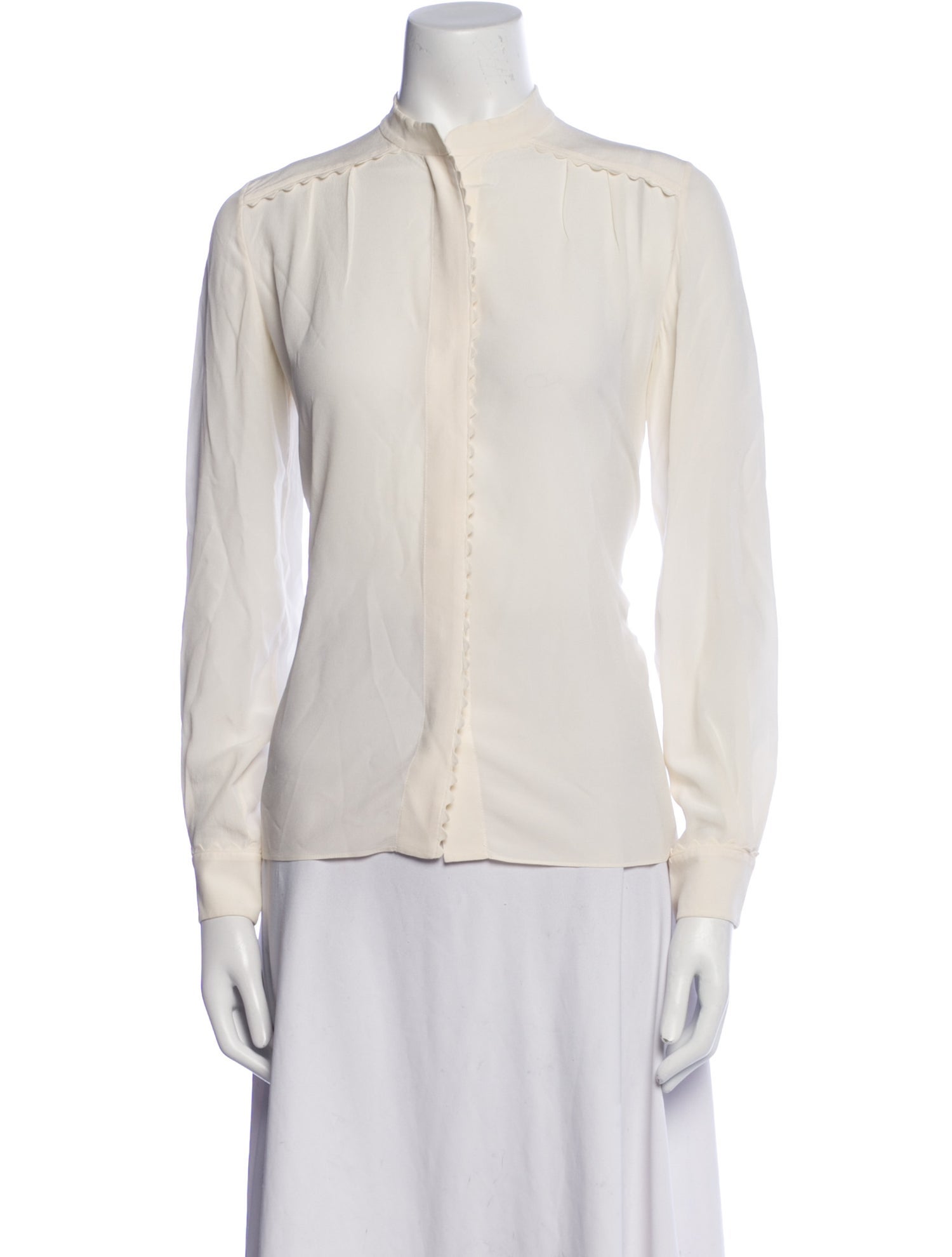 Chloé Silk Mock Neck Blouse
