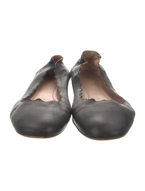 Chloé Leather Scalloped Accent Ballet Flats