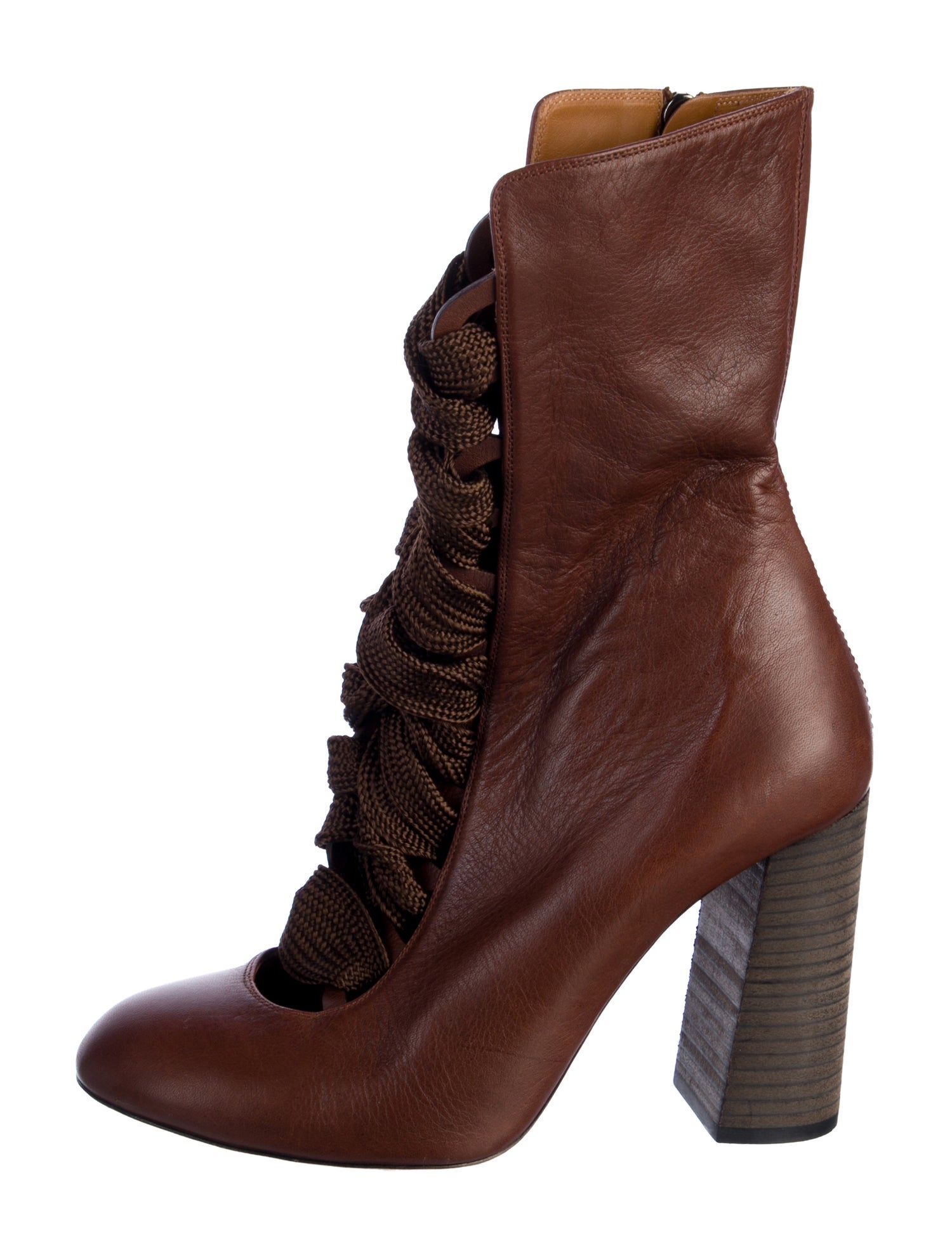 Chloé Leather Lace-Up Boots