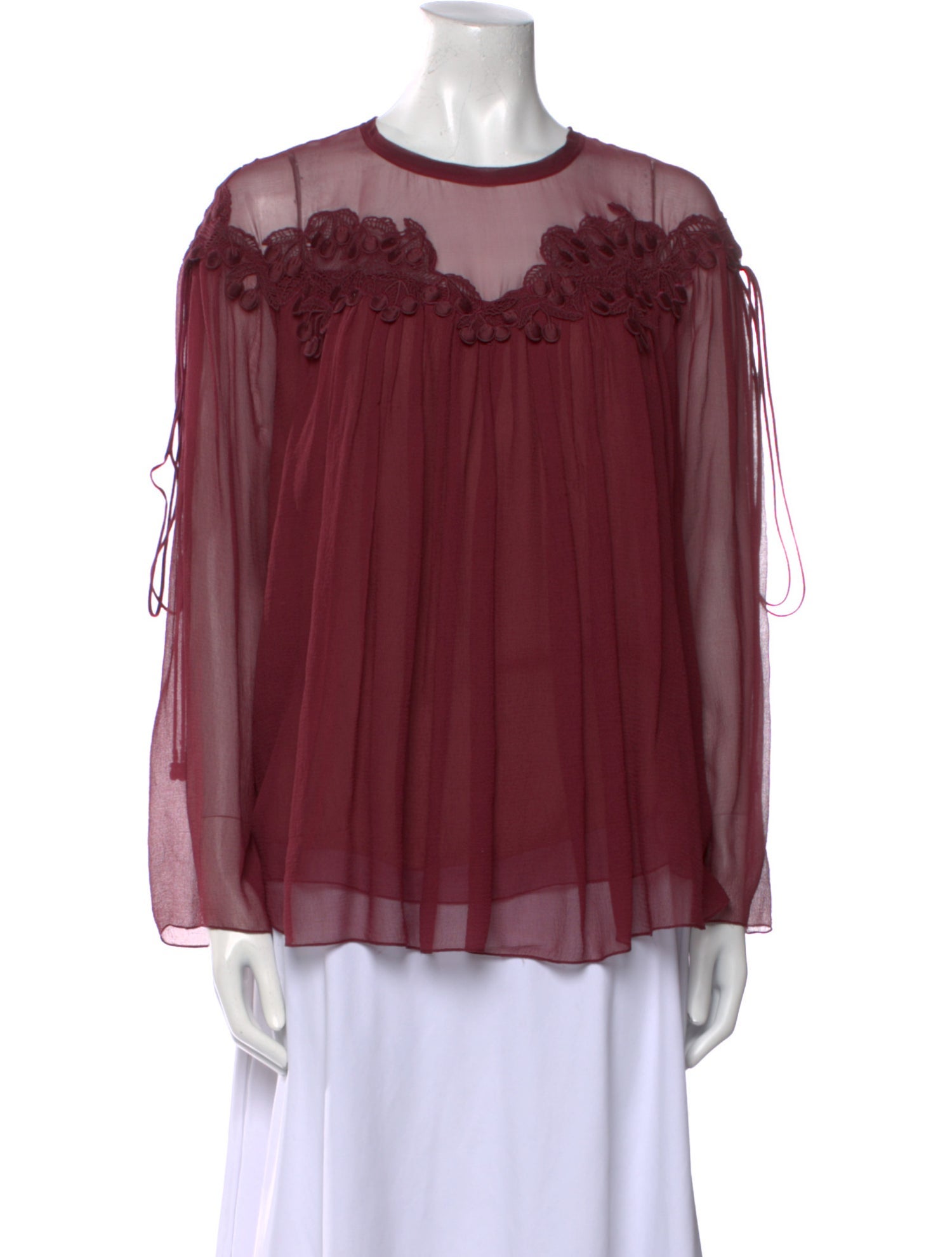 Chloé Silk Crew Neck Blouse