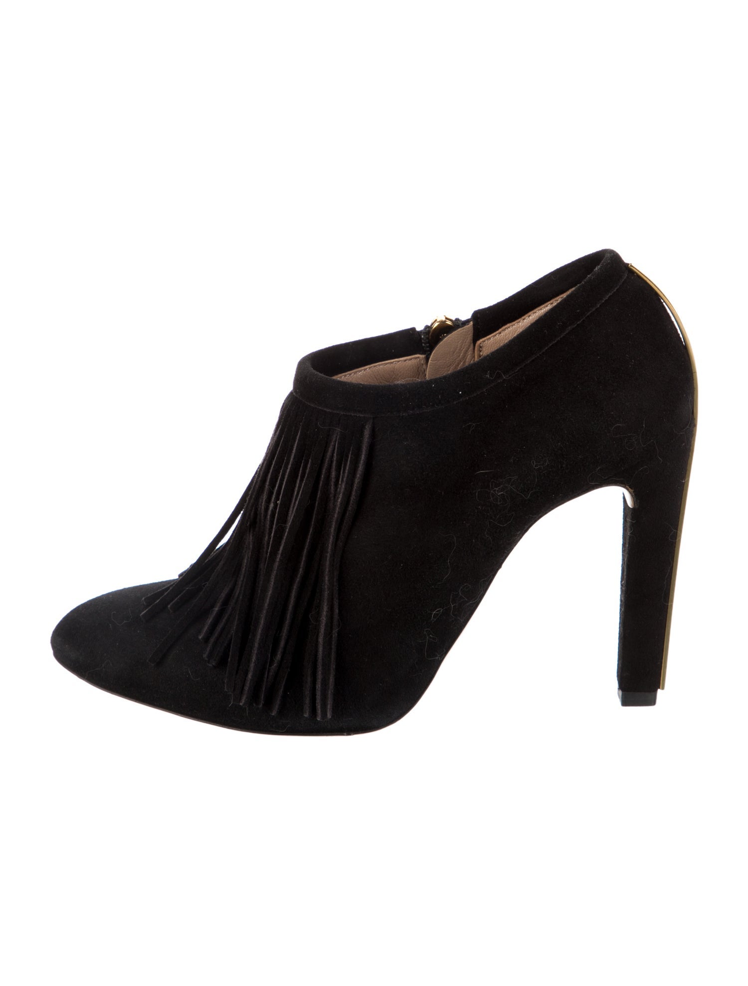 Chloé Suede Fringe Trim Accent Pumps