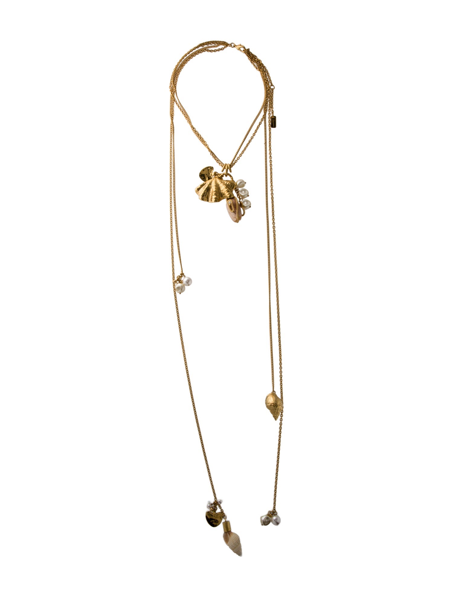 Chloé Faux Pearl The Chloé Shells Scarf Necklace