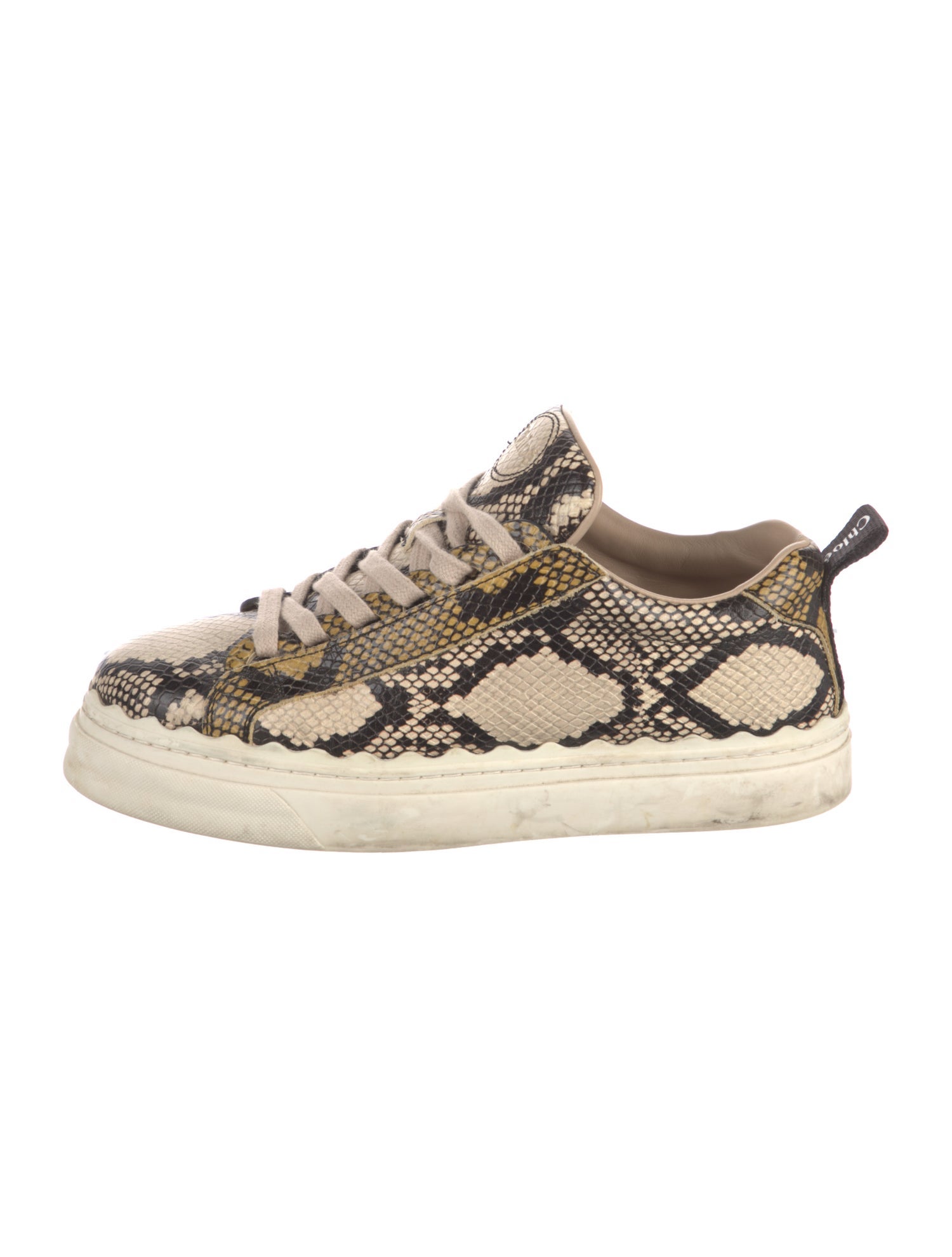 Chloé Leather Animal Print Sneakers