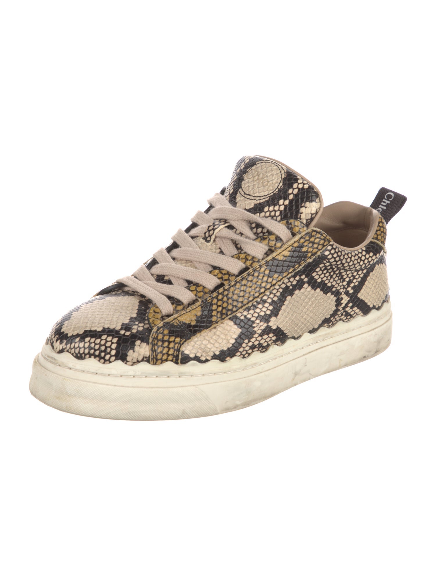 Chloé Leather Animal Print Sneakers