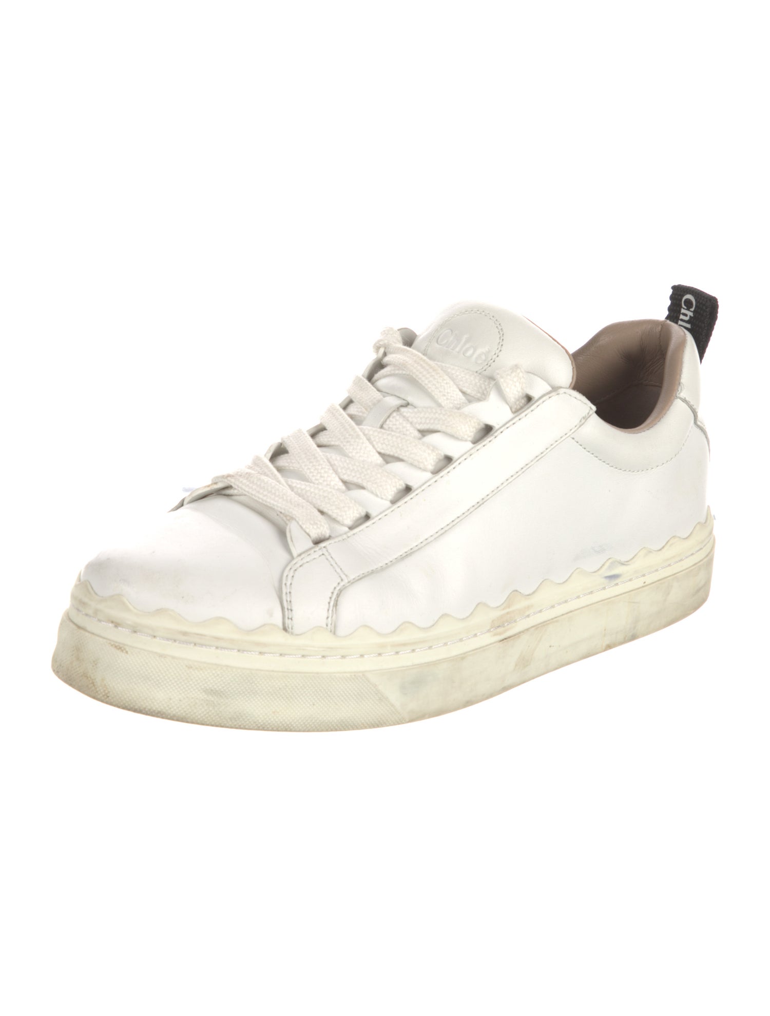 Chloé Leather Grosgrain Trim Sneakers