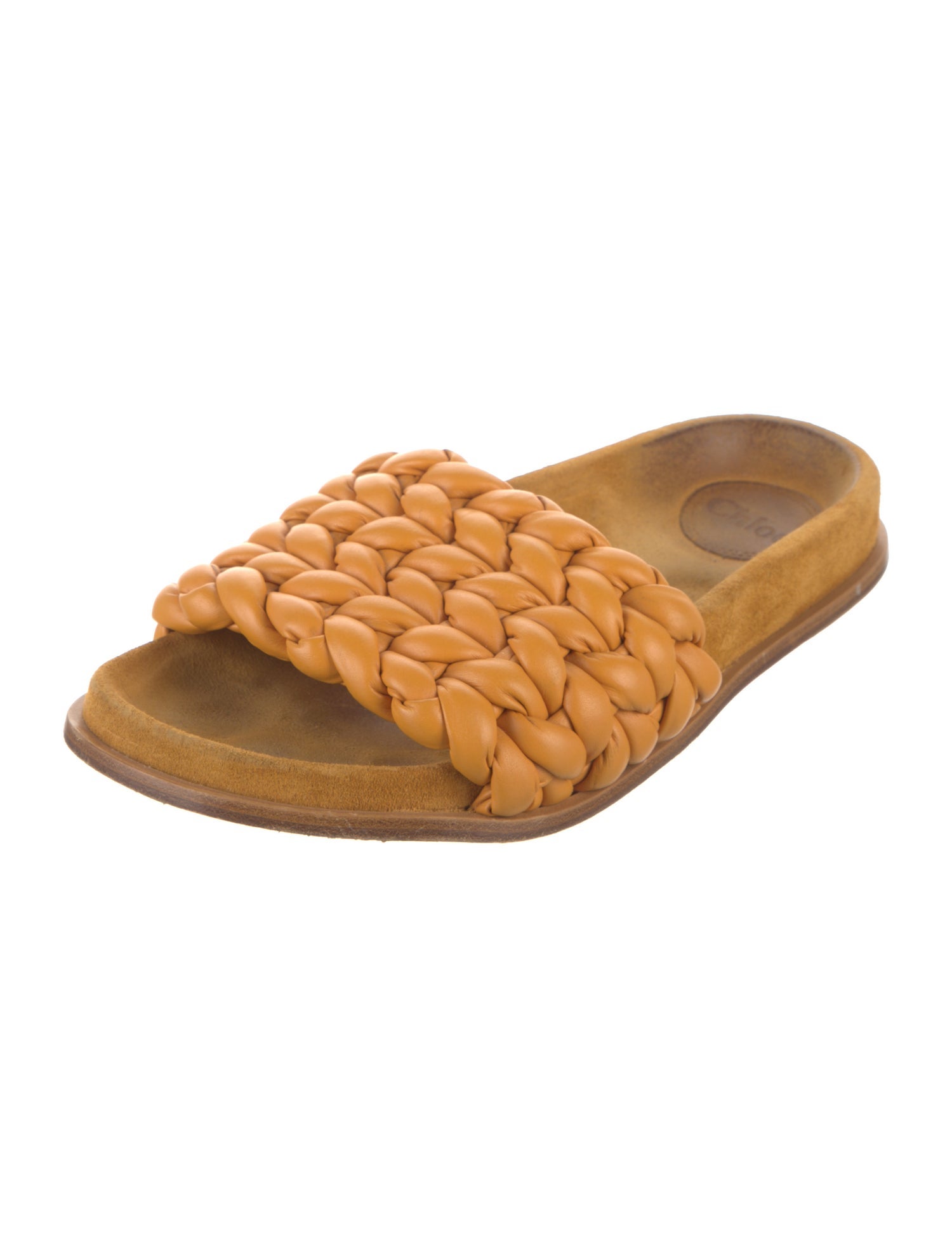 Chloé Leather Braided Accents Slides