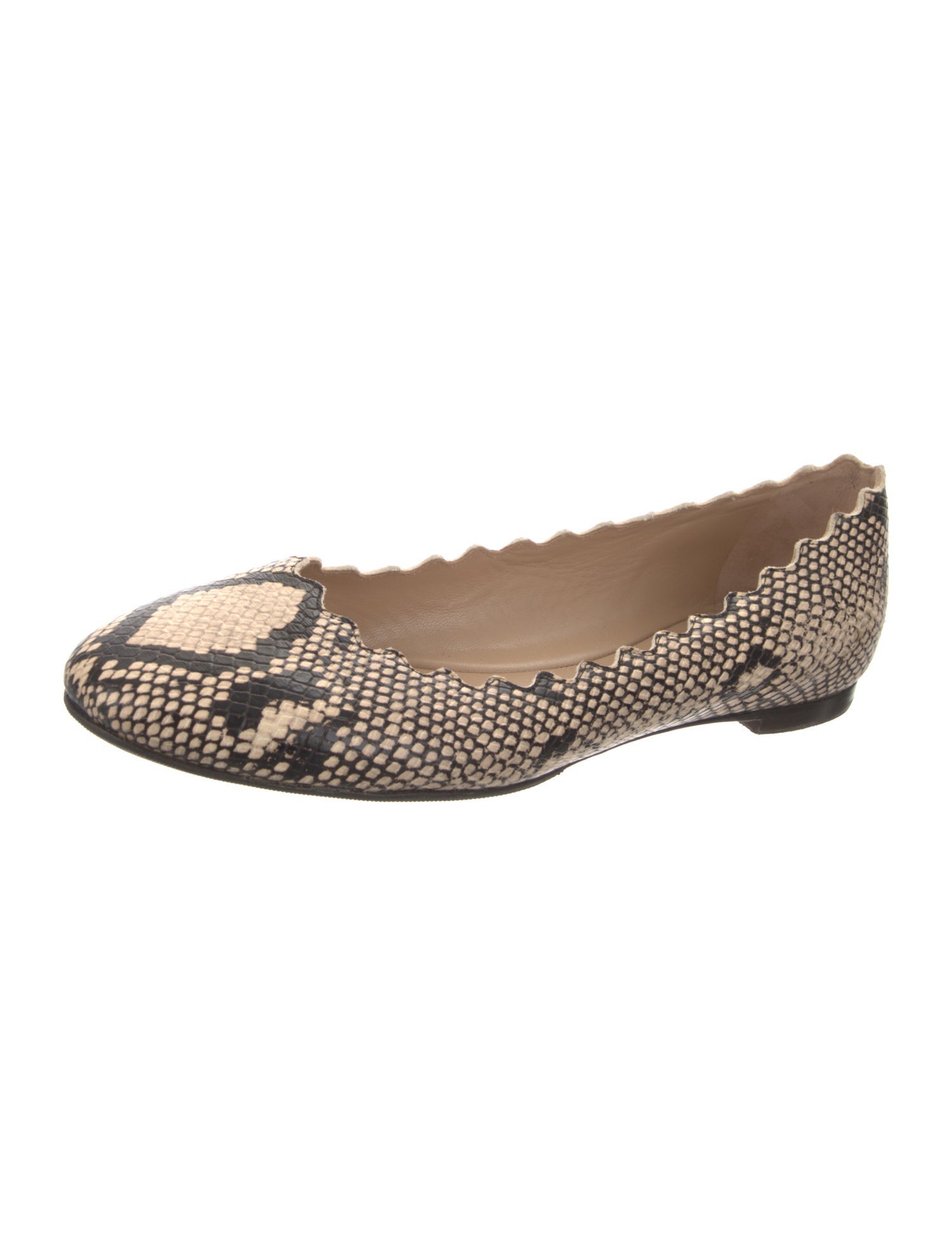 Chloé Leather Animal Print Ballet Flats