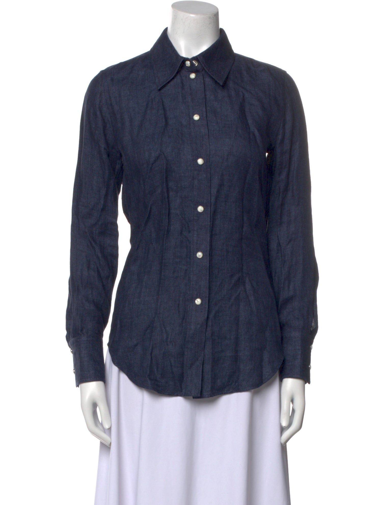 Chloé Linen Long Sleeve Button-Up Top w/ Tags
