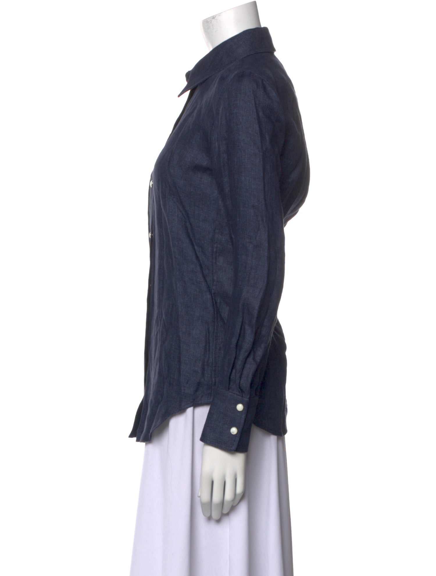 Chloé Linen Long Sleeve Button-Up Top w/ Tags