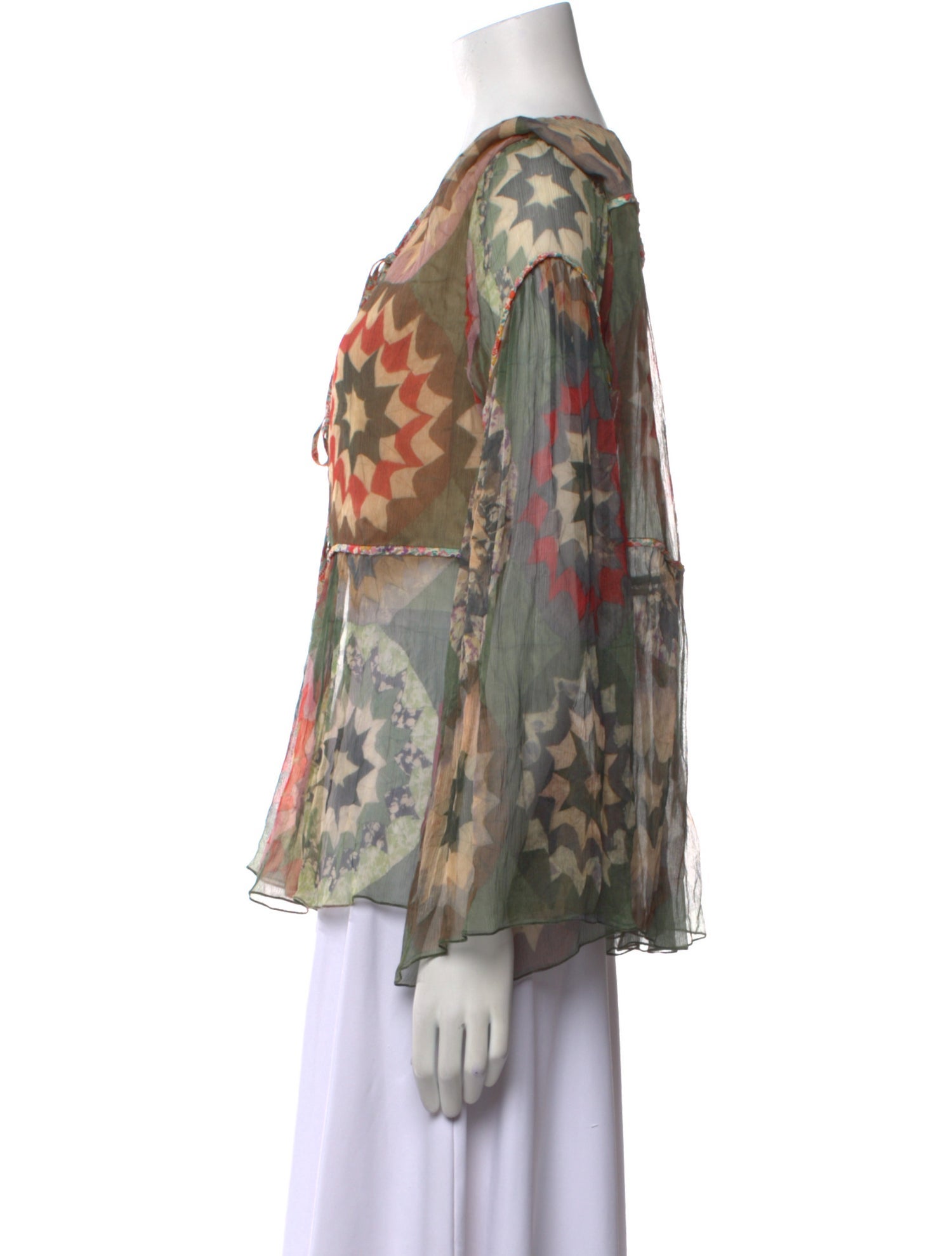 Chloé Floral Print V-Neck Blouse