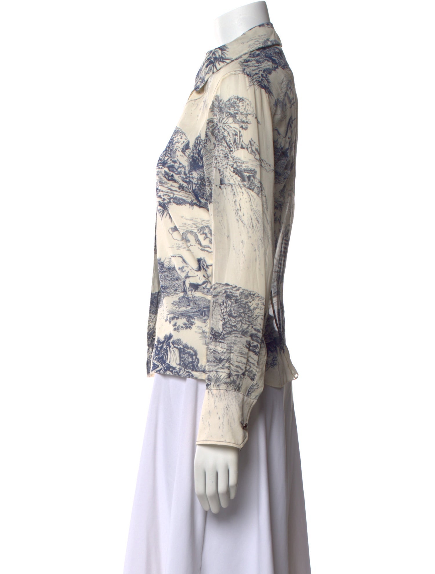 Chloé Silk Printed Button-Up Top